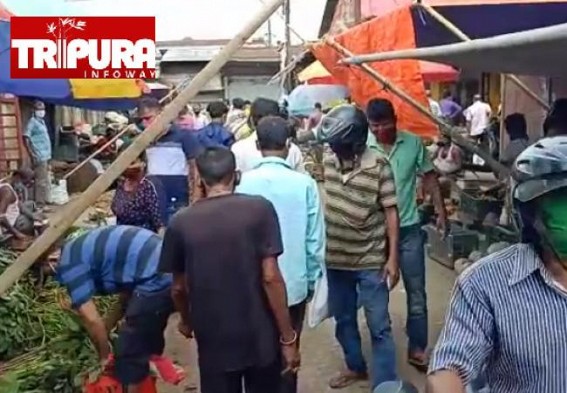 After Speculating Lockdown / Curfews News Reports, Public gathered in Markets in Agartala After Speculating Lockdown / Curfews News Reports, Public gathered in Markets in Agartala